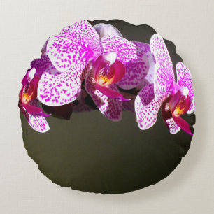 Coussins Ronds Fleurs tropicales florales roses élégantes orchidé