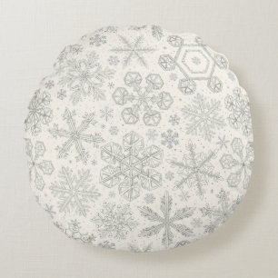 Coussins Ronds Flocon de neige