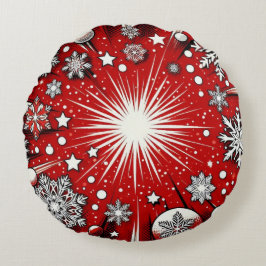 Coussins Ronds Flocon de neige