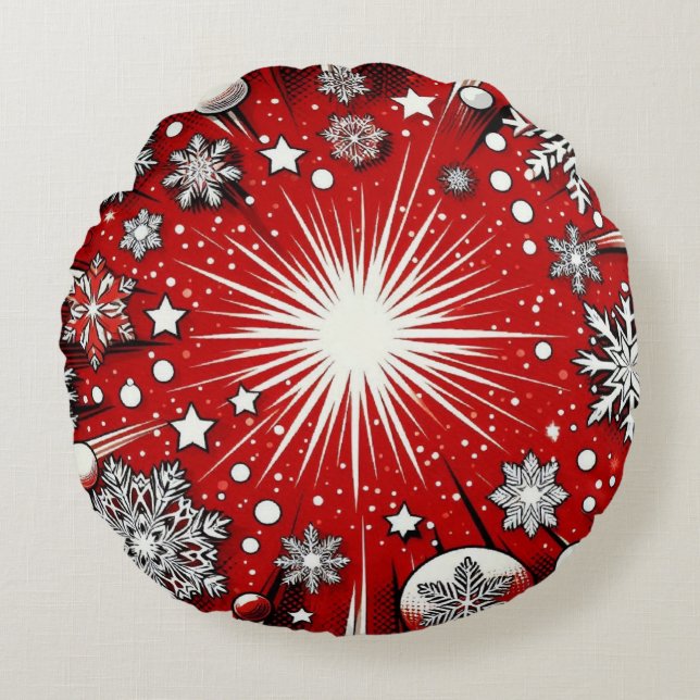 Coussins Ronds Flocon de neige (Devant)