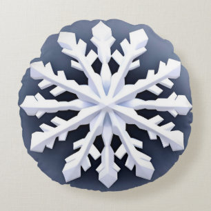 Coussins Ronds Flocon de Neige Élégant et Grand