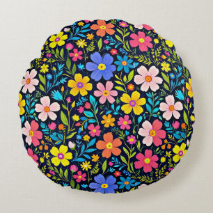 Coussins Ronds Floral Digital Peinture Fleurs Motif-38875