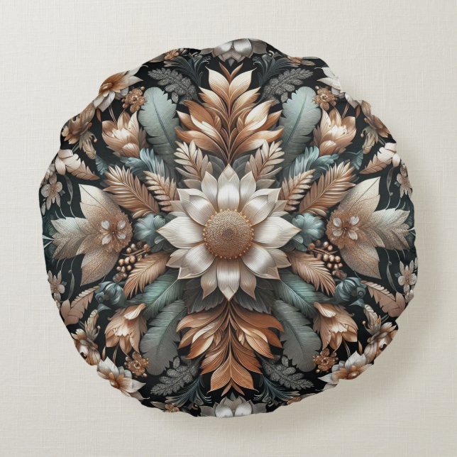 Coussins Ronds Floral Motif 1 (Dos)