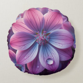 Coussins Ronds Floral Violet et Fleur Lilac rose