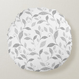 Coussins Ronds Flore de gris texturé délicat