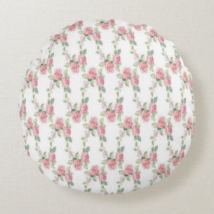 Coussins Ronds Flore de rose rose chic de Shabby
