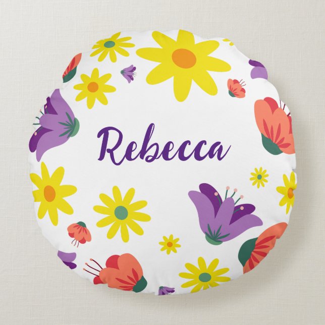 Coussins Ronds Flore mignonne (Devant)