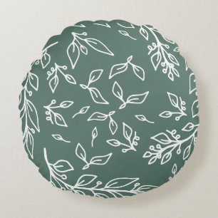 Coussins Ronds Flore verte de printemps de Hazel