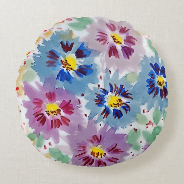 Coussins Ronds Flores violetas  (Devant)