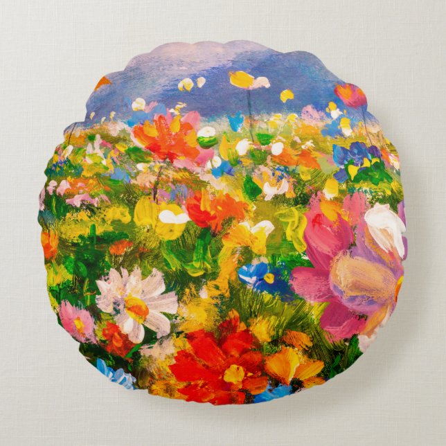 Coussins Ronds Flowers paintings monet painting claude impression (Devant)