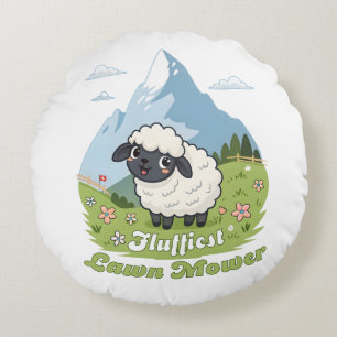 Coussins Ronds Fluffiest Lawn Mower - Adorable Blacknose Sheep