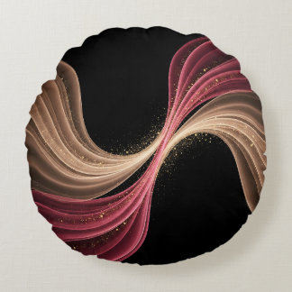 Coussins Ronds Flux Éternel d'Amour — Art Romantique Abstrait