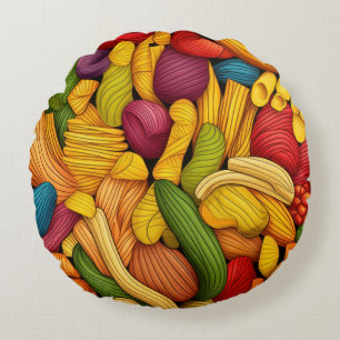 Coussins Ronds Fond d'art de pâtes