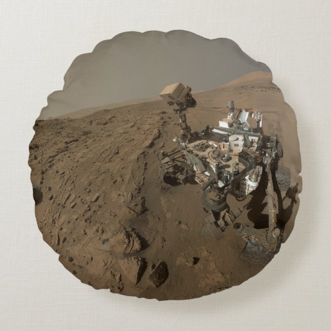 Coussins Ronds Forage Mars Curiosity Red Martian Paysage (Devant)