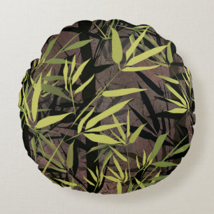 Coussins Ronds Forêt de bambou.