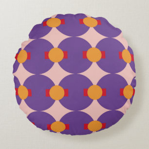Coussins Ronds Forme géométrique design motif rétro abstrait vint