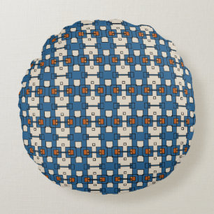 Coussins Ronds Formes géométriques crème orange bleue