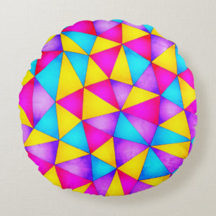 Coussins Ronds Formes géométriques multicolores Lancer l'oreiller