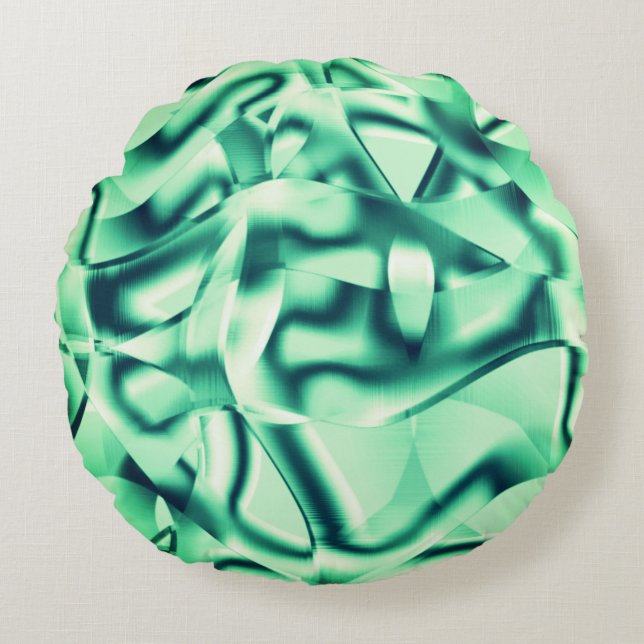 Coussins Ronds Formes vertes courbées d'acrylique, teintes menthe (Devant)