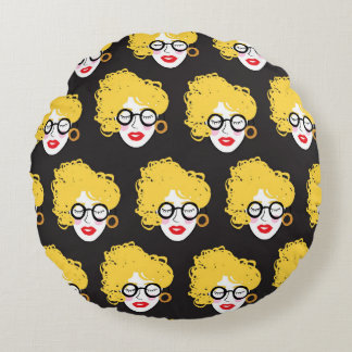 Coussins Ronds Foule de gens drôles, mignon arrière - plan