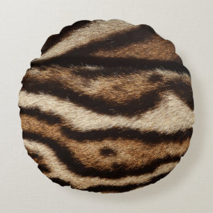 Coussins Ronds Fourrure de léopard nuageuse, motif exotique.