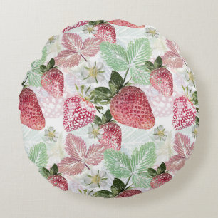 Coussins Ronds fraises, baies, rouge, frais, mûr, sucré, nourritu
