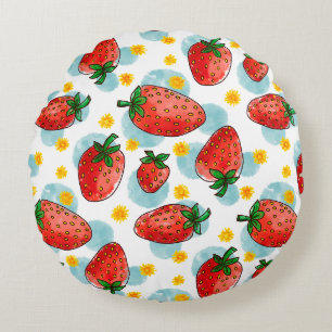 Coussins Ronds Fraises et marguerites
