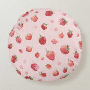 Coussins Ronds Fraises Fruits Rouges Roses