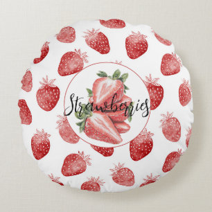 Coussins Ronds Fraises rouges Fruit  
