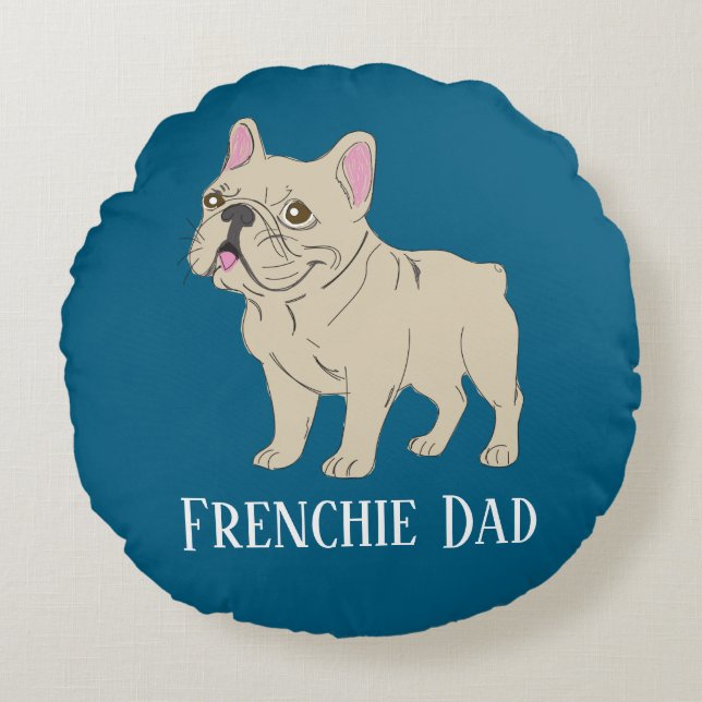 Coussins Ronds Frenchie Dad (Devant)