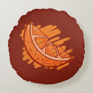 Coussins Ronds Fruit Motif Sang Orange Cadeaux