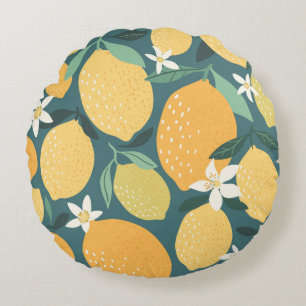 Coussins Ronds Fruits de citron sans soudure motif