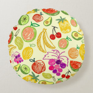 Coussins Ronds Fruits d'été