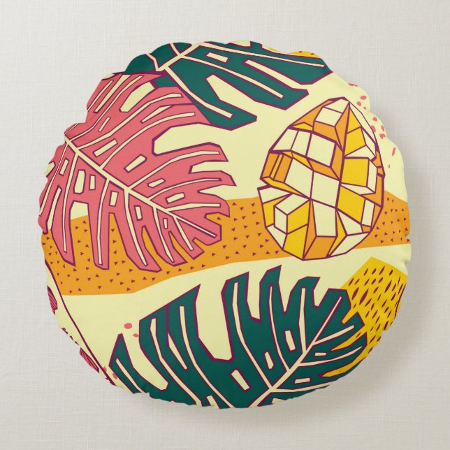 Coussins Ronds Fruits tropicaux, design motif (Devant)