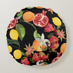 Coussins Ronds Fruits tropicaux : Exotique Arrière - plan sans jo