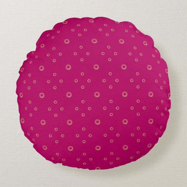Coussins Ronds Fuchsia | Golden Zinnia Sun (Devant)