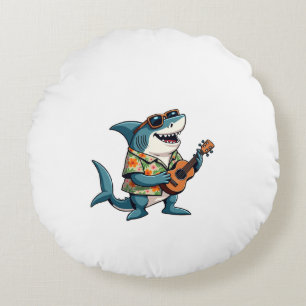 Coussins Ronds Fun Guitare Jouer T-shirt