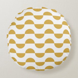 Coussins Ronds Fun Retro Wavy Semi Cercle Jaune