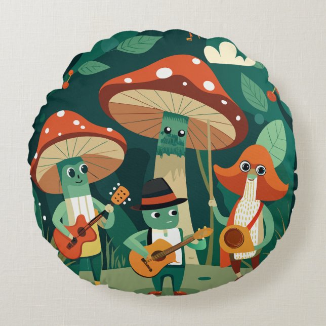 Coussins Ronds Funghi Funk Fest (Devant)
