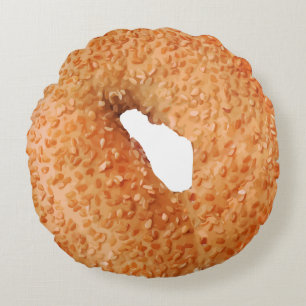Coussins Ronds Funny Bagel