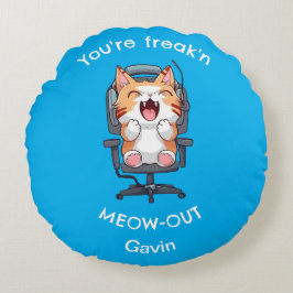 Coussins Ronds Funny Cat You're freak'n me out