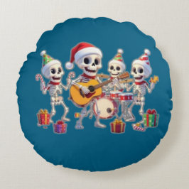 Coussins Ronds Funny Skeleton Band Christmas & New Year – 3D Cart