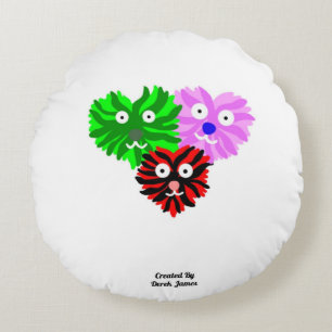 Coussins Ronds Fuzzies cardiaques Oreillers à lancer rond