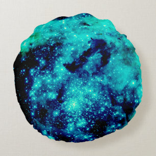 Coussins Ronds Galaxie turquoise