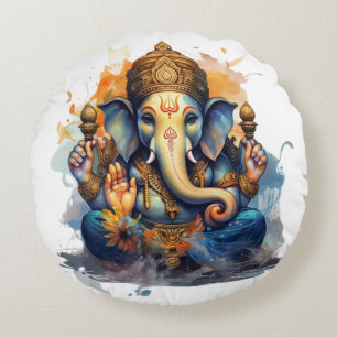 Coussins Ronds Ganesha, ganesh, ganapati enlever les obstacles #2