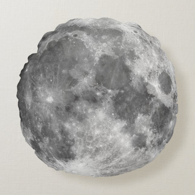 Coussins Ronds Geek d'espace Pleine lune (Devant)