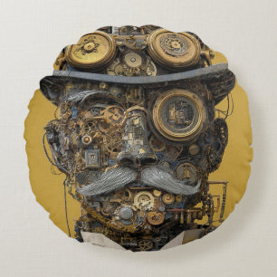 Coussins Ronds Gentleman Mécanique Steampunk