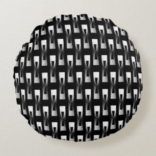 Coussins Ronds Géométrique métallique d'art déco - argent et