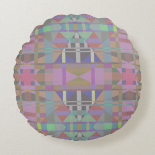 Coussins Ronds Géométrique vert violet rose
