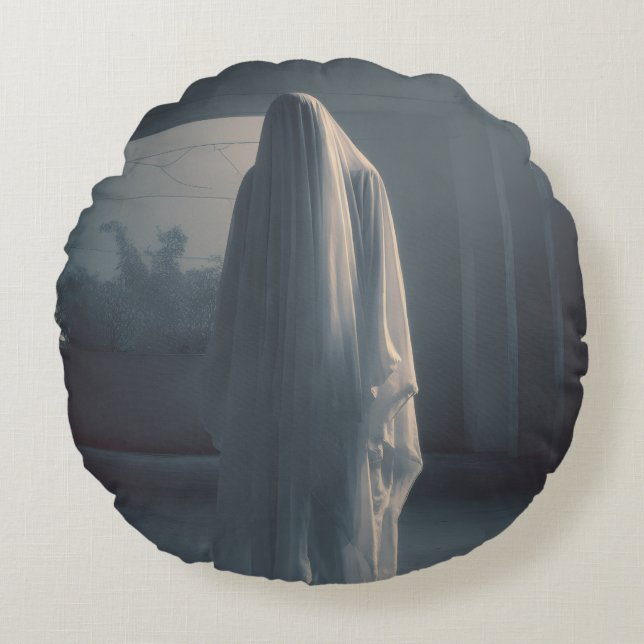 Coussins Ronds Ghost Printed Pillow Spooky Comfort for Your Home (Devant)